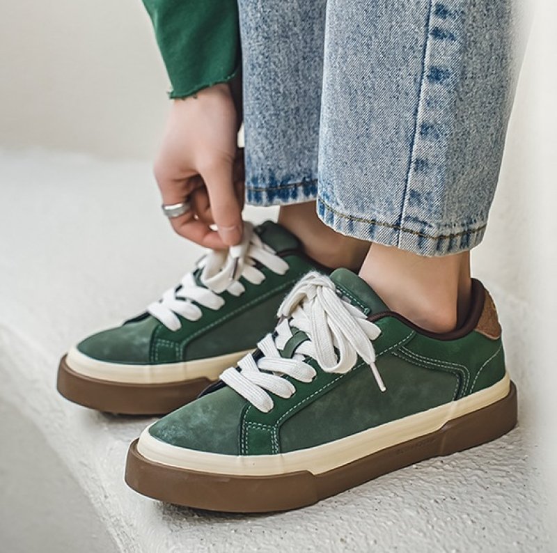 画像6:  Unisex Maillard lace up sneakers  Shoes ユニセックス レザースエード調レースアップスニーカー シューズ サイズ39~44 (6)