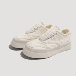 画像3:  Unisex fringe canvas lace up sneakers  Shoes ユニセックス  厚底 キャンバスフリンジスニーカー シューズ サイズ39~44 (3)