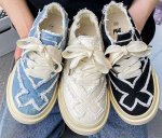 画像6:  Unisex fringe canvas lace up sneakers  Shoes ユニセックス  厚底 キャンバスフリンジスニーカー シューズ サイズ39~44 (6)