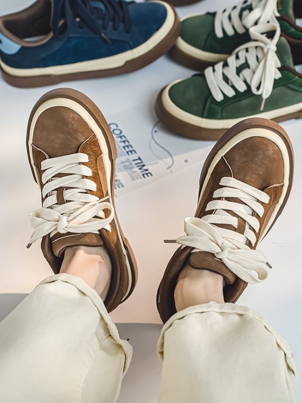 画像10:  Unisex Maillard lace up sneakers  Shoes ユニセックス レザースエード調レースアップスニーカー シューズ サイズ39~44 (10)