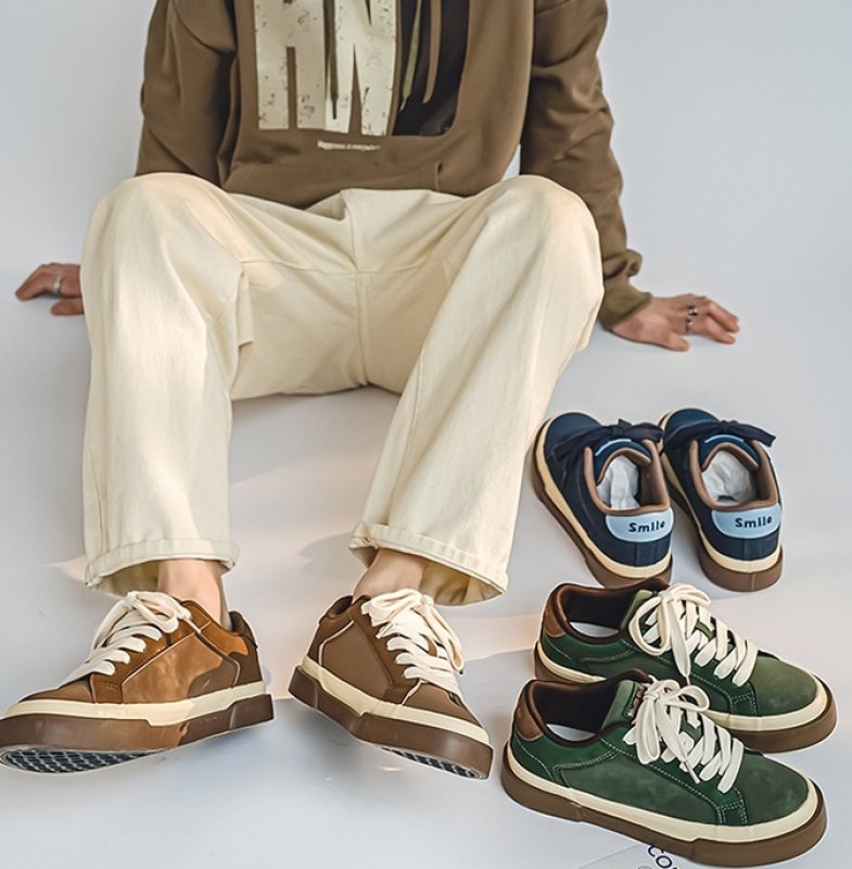 画像8:  Unisex Maillard lace up sneakers  Shoes ユニセックス レザースエード調レースアップスニーカー シューズ サイズ39~44 (8)