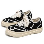 画像4:  Unisex fringe canvas lace up sneakers  Shoes ユニセックス  厚底 キャンバスフリンジスニーカー シューズ サイズ39~44 (4)