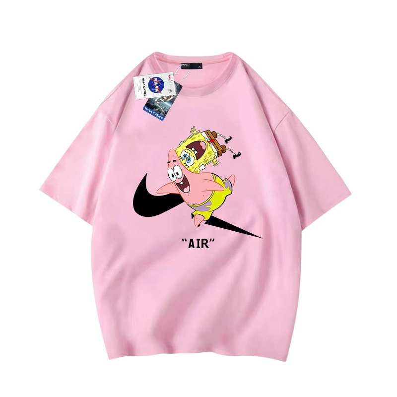 画像4: New AIR Logo Broken Swoosh Sponge Bob & Patrick print Tee T-shirt　ユニセックス 男女兼用 スポンジボブ＆パトリック ブロークンスウォッシュ プリント Tシャツ (4)