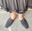 画像9: Women’s Denim distressed boat witch  scoop shoes Half Slippers flat pumps shoes 　デニムダメージフラットハーフパンプスサンダルミュールシューズ (9)