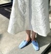 画像16: Women’s Denim distressed boat witch  scoop shoes Half Slippers flat pumps shoes 　デニムダメージフラットハーフパンプスサンダルミュールシューズ (16)