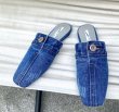 画像13: Women’s Denim distressed boat witch  scoop shoes Half Slippers flat pumps shoes 　デニムダメージフラットハーフパンプスサンダルミュールシューズ (13)