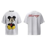 画像1: SEE THE MIRAGE cartoon Mickey short-sleeved printed  round neck short sleeve T-shirt 　 ユニセックス男女兼用ミッキーマウスミッキーthinker考える人ポーズラウンドネック半袖 Tシャツ (1)