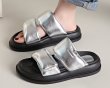 画像4: Velcro bread flip-flops casual cake sandals slippers　ユニセックス厚底ベルクロスポンジケーキダウンサンダルスリッパ (4)