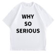 画像2: why so serious logo round neck short sleeve T-shirt 　 ユニセックス男女兼用why so serious レターロゴラウンドネック半袖 Tシャツ (2)