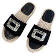 画像1: Rhinestone Fisherman espadrilles sandals slippers　ラインストーン付きエスパドリーユフラットサンダルスリッパ (1)