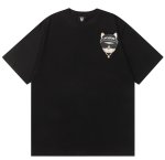 画像1: One point sunglasses bulldog round neck short sleeve T-shirt 　 ユニセックス男女兼用ワンポイントサングラスブルドッグラウンドネック半袖 Tシャツ (1)