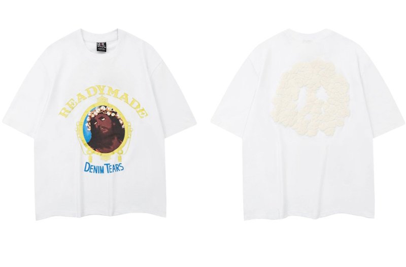画像1: ready made jesus sprint round neck short sleeve T-shirt 　 ユニセックス男女兼用ready madeジーザスキリストプリント ラウンドネック半袖 Tシャツ (1)