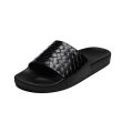 画像1: 24 Black Intrecciato Flat Sandals Slide Slipper ユニセックス男女兼用 ブラック　イントレチャート　デザイン フリップフロップサンダルシャワーサンダル ビーチサンダル　 (1)