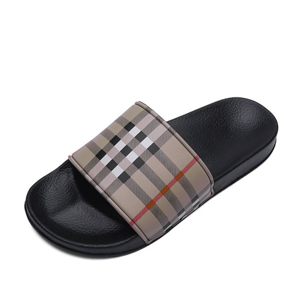 画像1: 24 British Nova Check Flat Sandals Slide Slipper ユニセックス男女兼用 ノバチェック柄 フリップフロップサンダルシャワーサンダル ビーチサンダル　 (1)