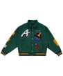 画像2: FFF DONCARE AFGK A FEW GOOD KIDS space shuttle emblem BASEBALL JACKET baseball uniform jacket blouson  ユニセックス 男女兼用スペースシャトル エンブレムスタジアムジャンパー スタジャン MA-1 ボンバー ジャケット ブルゾン (2)