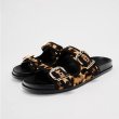 画像3: Platform leopard print belt buckle flat sandals sandals slippers　ユニセックス男女兼用レオパードヒョウ柄フラットマーチンサンダルスリッパ (3)