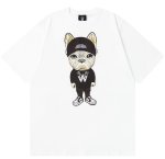 画像2: hip hop bulldog round neck short sleeve T-shirt 　 ユニセックス男女兼用ヒップホップブルドッグラウンドネック半袖 Tシャツ (2)