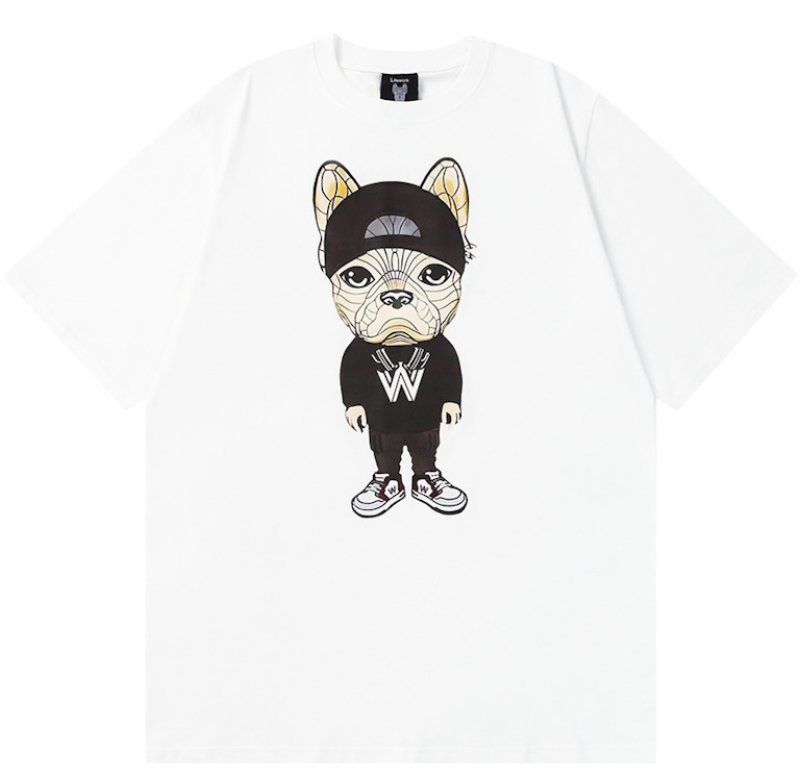 画像2: hip hop bulldog round neck short sleeve T-shirt   ユニセックス男女兼用ヒップホップブルドッグラウンドネック半袖 Tシャツ (2)
