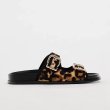 画像2: Platform leopard print belt buckle flat sandals sandals slippers　ユニセックス男女兼用レオパードヒョウ柄フラットマーチンサンダルスリッパ (2)