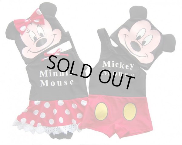 画像1: Kids Disney Minnie Mickey mouse Swimwear キッズ ディズニー ミッキー ミニーマウス ミニーちゃん スウィムウェア 着ぐるみ 水着 (1)