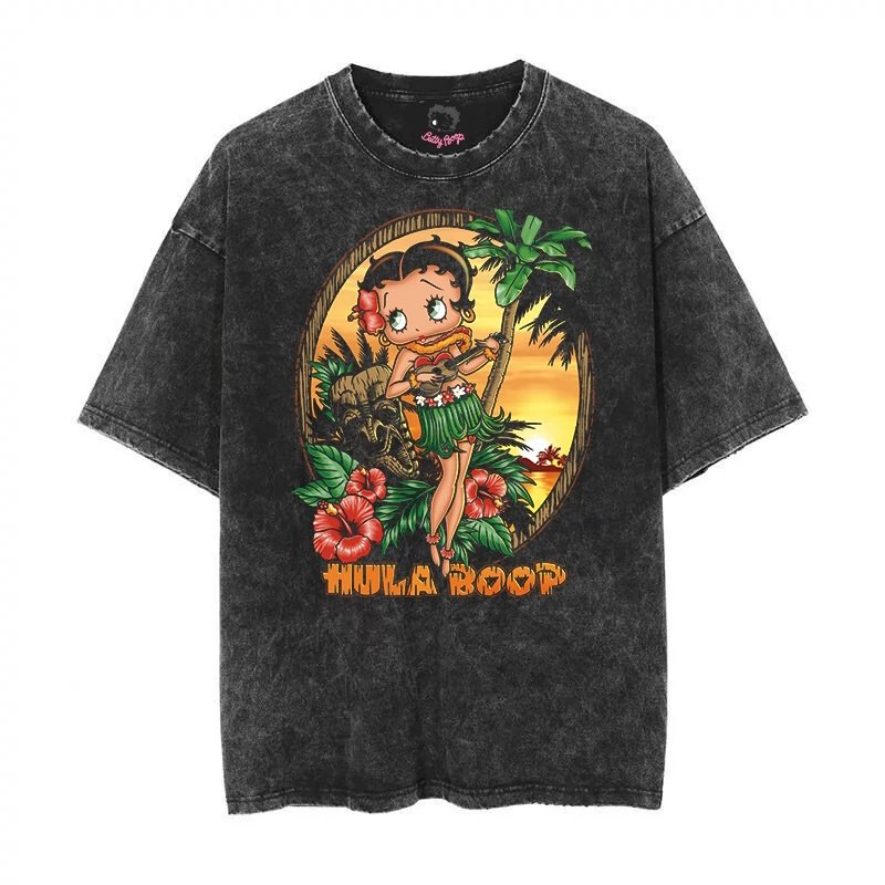 画像11: 24 BettyBoop doll T-shirt Vintage black short-sleeved　ベティ・ブープ ベティちゃん プリント ヴィンテージ加工 ブラック ラウンドネック 半袖Tシャツ (11)