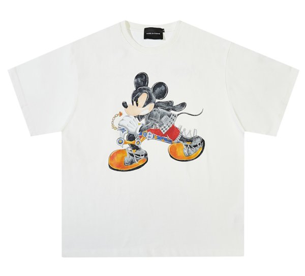 画像1: impersonator  mickey mouse round neck short sleeve T-shirt 　 ユニセックス男女兼用なりすましミッキーマウスミッキープリントラウンドネック半袖 Tシャツ (1)