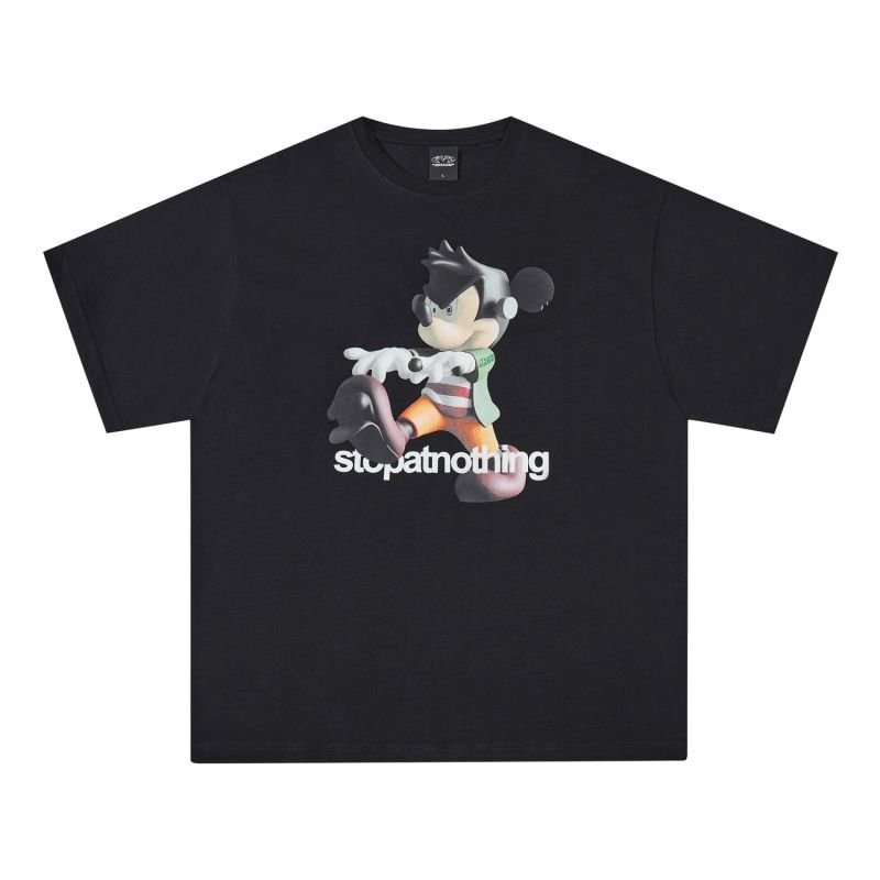 画像2: dj mickey mouse round neck short sleeve T-shirt 　 ユニセックス男女兼用DJミッキーマウスミッキープリントラウンドネック半袖 Tシャツ (2)