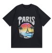 画像2: Hawaiian beach＆ Paris printround neck short sleeve T-shirt 　 ユニセックス男女兼用ハワイアンビーチ&パリプリントラウンドネック半袖 Tシャツ (2)