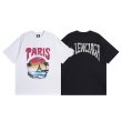 画像4: Hawaiian beach＆ Paris printround neck short sleeve T-shirt 　 ユニセックス男女兼用ハワイアンビーチ&パリプリントラウンドネック半袖 Tシャツ (4)