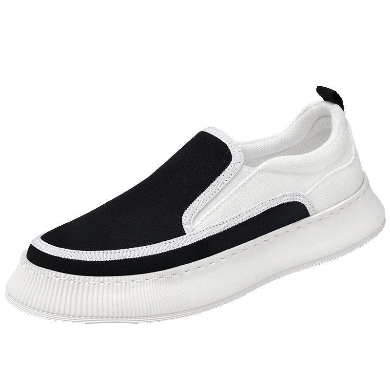 画像1:  Unisex canvas slip-on sneaker shoes 　ユニセックス  厚底 キャンバスバイカラースリッポンスニーカー シューズ サイズ39~44 (1)