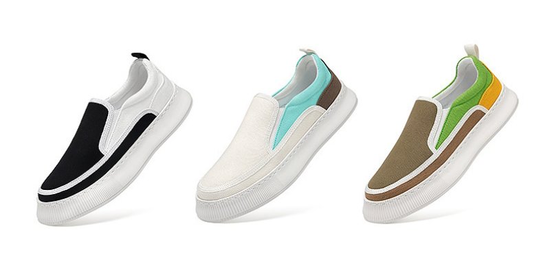 画像5:  Unisex canvas slip-on sneaker shoes 　ユニセックス  厚底 キャンバスバイカラースリッポンスニーカー シューズ サイズ39~44 (5)