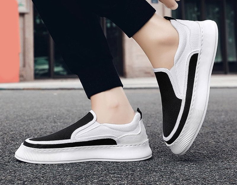画像6:  Unisex canvas slip-on sneaker shoes 　ユニセックス  厚底 キャンバスバイカラースリッポンスニーカー シューズ サイズ39~44 (6)
