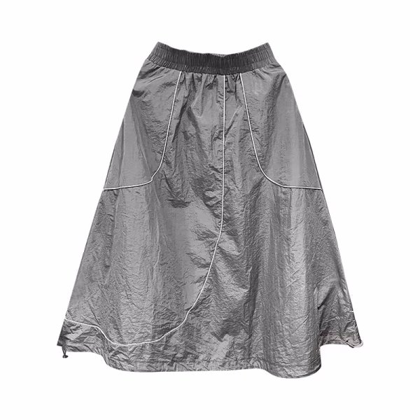 画像1: Women's drawstring tail umbrella  skirt  巾着テールアンブレラスカートスカート (1)