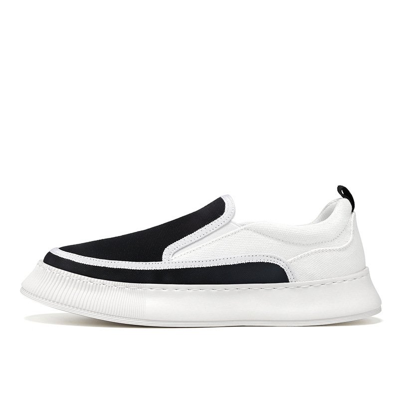 画像4:  Unisex canvas slip-on sneaker shoes 　ユニセックス  厚底 キャンバスバイカラースリッポンスニーカー シューズ サイズ39~44 (4)