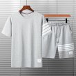 画像5: Men& Women Cotton 4 line Tshirts and Pants Set up コットン4バー半袖Tシャツ ショート セットアップユニセックス男女兼用 パンツセット (5)