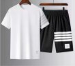 画像6: Men& Women Cotton 4 line Tshirts and Pants Set up コットン4バー半袖Tシャツ ショート セットアップユニセックス男女兼用 パンツセット (6)