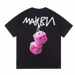 画像2: dice cherry print round neck short sleeve T-shirt 　 ユニセックス男女兼用ダイスチェリープリントラウンドネック半袖 Tシャツ (2)