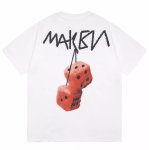画像1: dice cherry print round neck short sleeve T-shirt 　 ユニセックス男女兼用ダイスチェリープリントラウンドネック半袖 Tシャツ (1)