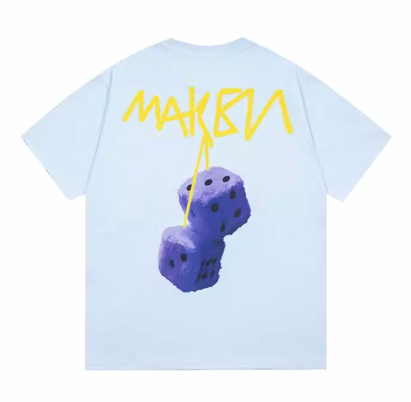 画像4: dice cherry print round neck short sleeve T-shirt 　 ユニセックス男女兼用ダイスチェリープリントラウンドネック半袖 Tシャツ (4)