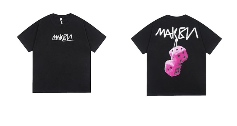 画像6: dice cherry print round neck short sleeve T-shirt 　 ユニセックス男女兼用ダイスチェリープリントラウンドネック半袖 Tシャツ (6)