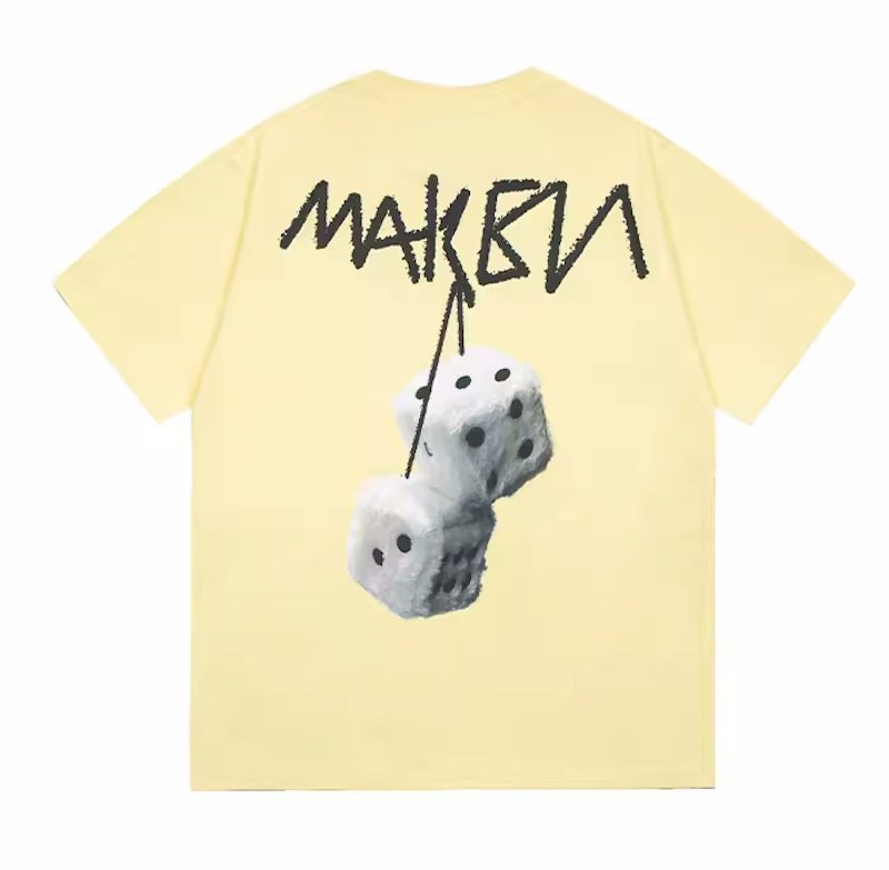 画像3: dice cherry print round neck short sleeve T-shirt 　 ユニセックス男女兼用ダイスチェリープリントラウンドネック半袖 Tシャツ (3)