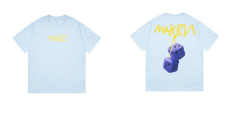 画像8: dice cherry print round neck short sleeve T-shirt 　 ユニセックス男女兼用ダイスチェリープリントラウンドネック半袖 Tシャツ (8)