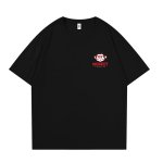 画像1: One point glasses monkey round neck short sleeve T-shirt 　 ユニセックス男女兼用ワンポイントメガネモンキーラウンドネック半袖 Tシャツ (1)