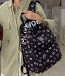 画像5: Lifewor fashion street trend large-capacity travel backpack  shoulder  bag  ユニセックス男女兼用ブルドッグプリントモノグラムバックパック ショルダーリュック トートショルダー バッグ　 (5)