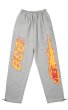 画像2: New Unisex 939 fire pattern logo sweatpants trousers 　男女兼用ユニセックス939ロゴスウェットパンツ (2)