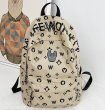 画像7: Lifewor fashion street trend large-capacity travel backpack  shoulder  bag  ユニセックス男女兼用ブルドッグプリントモノグラムバックパック ショルダーリュック トートショルダー バッグ　 (7)