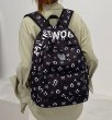 画像6: Lifewor fashion street trend large-capacity travel backpack  shoulder  bag  ユニセックス男女兼用ブルドッグプリントモノグラムバックパック ショルダーリュック トートショルダー バッグ　 (6)