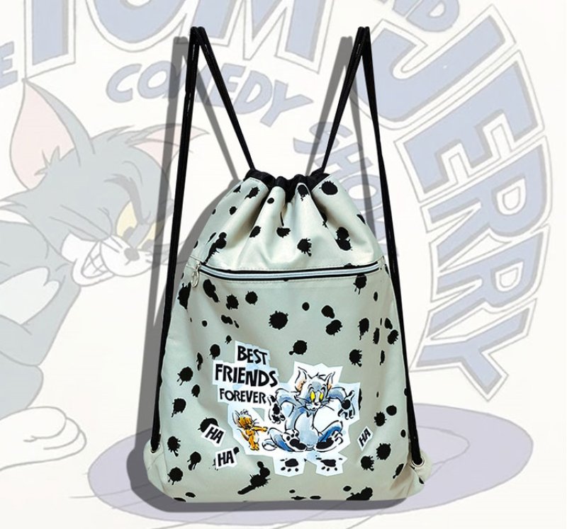 画像4: tom and jerry drawstring backpack rucksack  knapsack  shoulde tote bag  ユニセックス男女兼用トム＆ジェリープリントバックパック ナップサックパック ショルダーリュック トートショルダー バッグ　 (4)