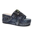 画像1: Vintage Denim thick-soled slippers platform sandals  デニムリメイク 厚底プラットフォームサンダル スリッパ (1)