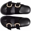 画像7: thick-soled pearl square buckle flat  Sandals  Slipper ユニセックス男女兼用 パールバックルストラップ厚底フラットサンダル スリッパ (7)